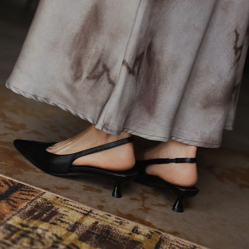 Maelle Lambskin Leather Slingback Heels