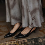 Maelle Lambskin Leather Slingback Heels