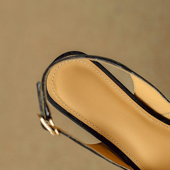 Kaelis Woven Leather Slingback Heels