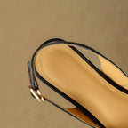 Kaelis Woven Leather Slingback Heels