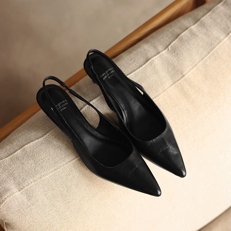 Maelle Lambskin Leather Slingback Heels