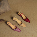 Velune Slingback Leather Heels