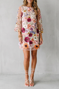 Embroidered Floral Allure Mini Dress