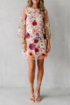 Embroidered Floral Allure Mini Dress