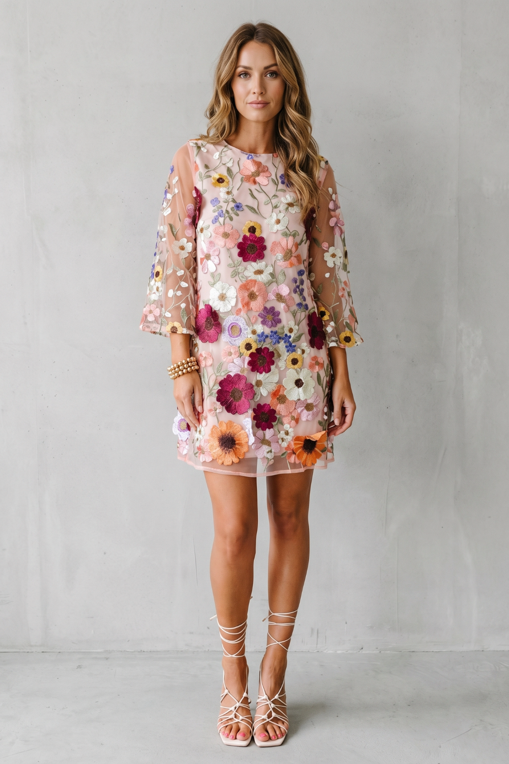 Embroidered Floral Allure Mini Dress