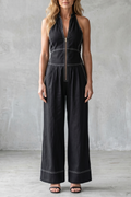 Darelle – Contrast stitch utility – Wide-leg jumpsuit