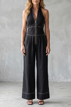 Darelle – Contrast stitch utility – Wide-leg jumpsuit