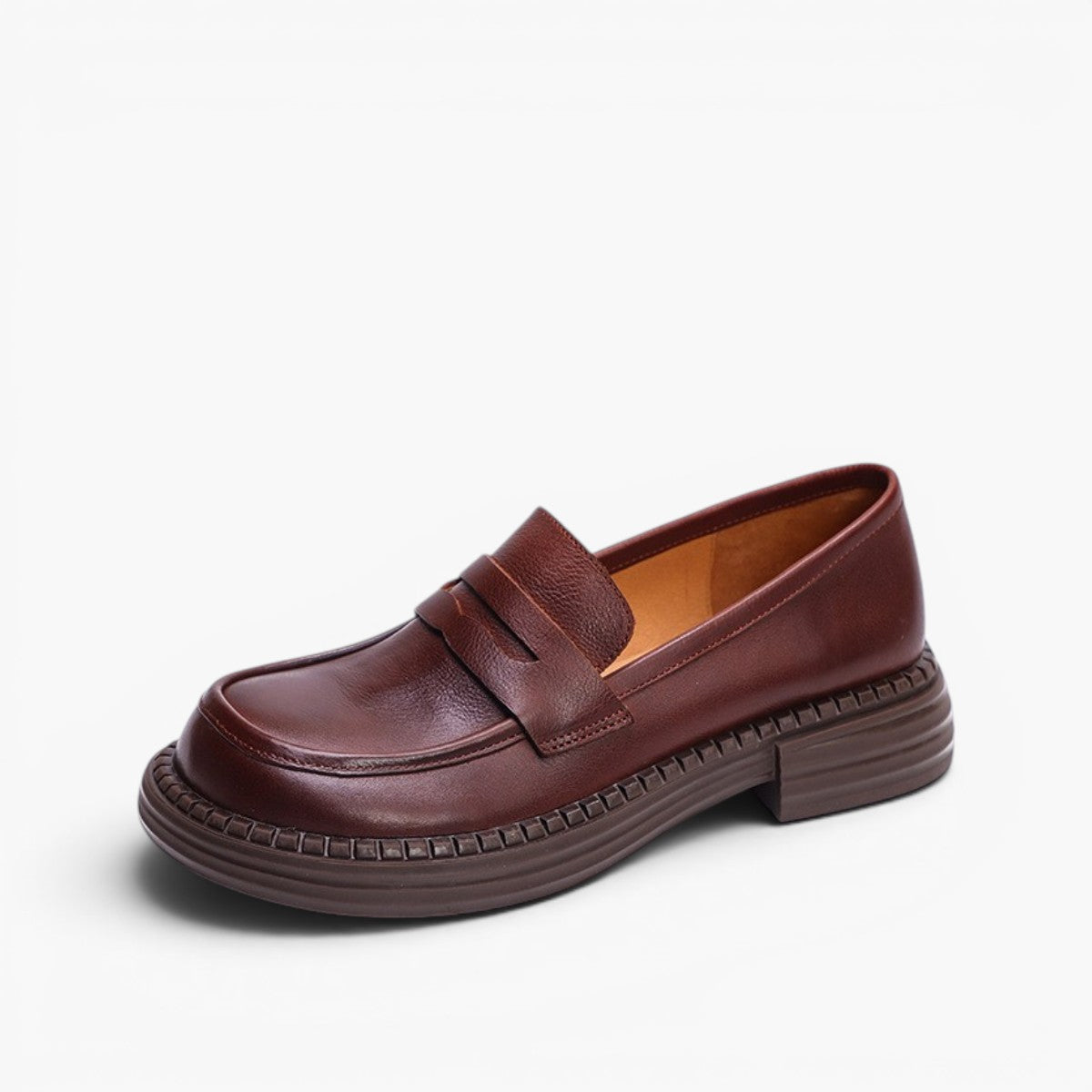 Demeris Leather Round-Toe Loafers