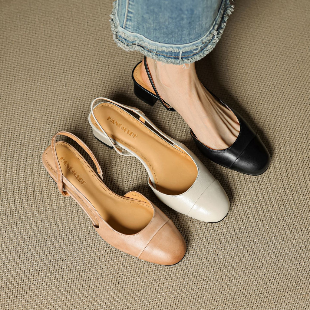 Caia Slingback Leather Heels