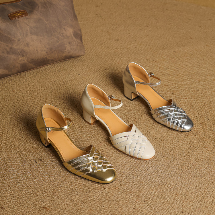 Marais Woven Leather Heels