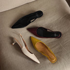 Maelle Lambskin Leather Slingback Heels