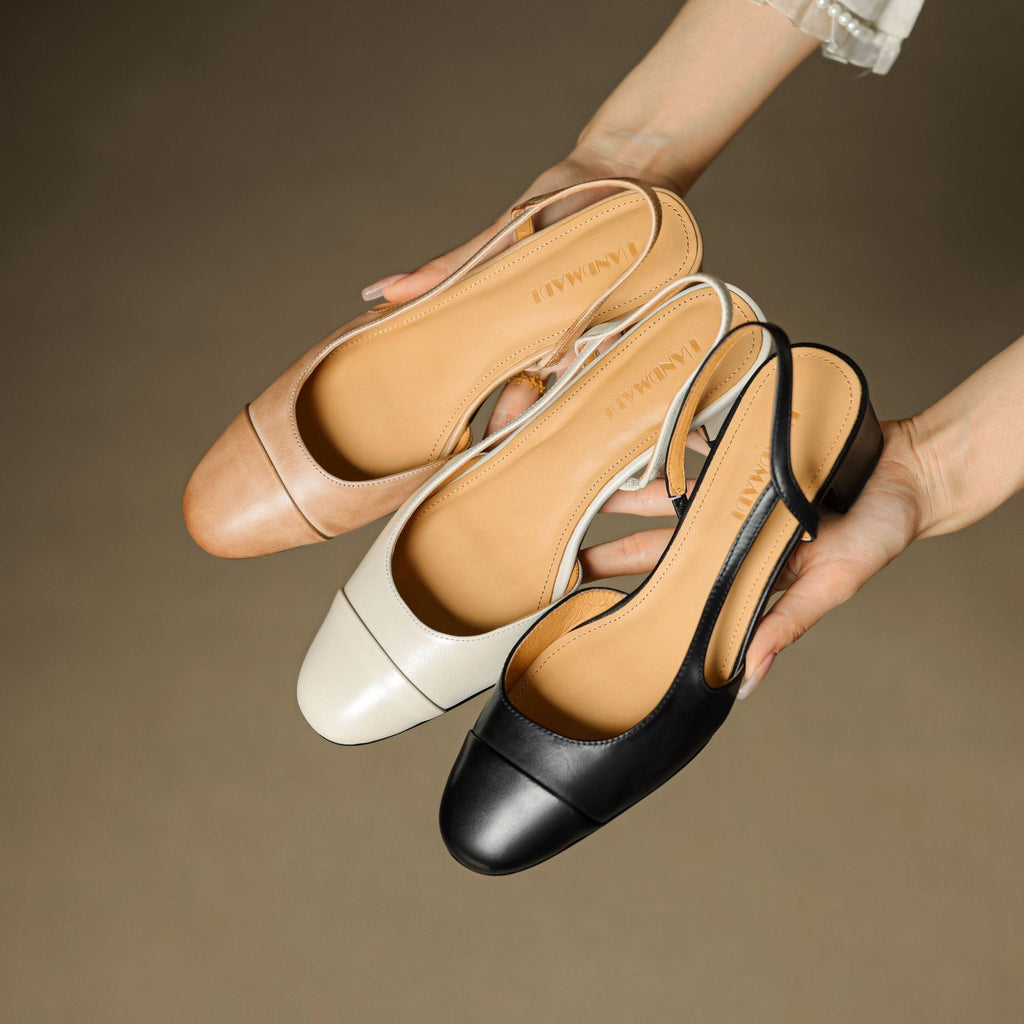 Caia Slingback Leather Heels