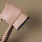 Elvane Buckle Leather Mary-Janes