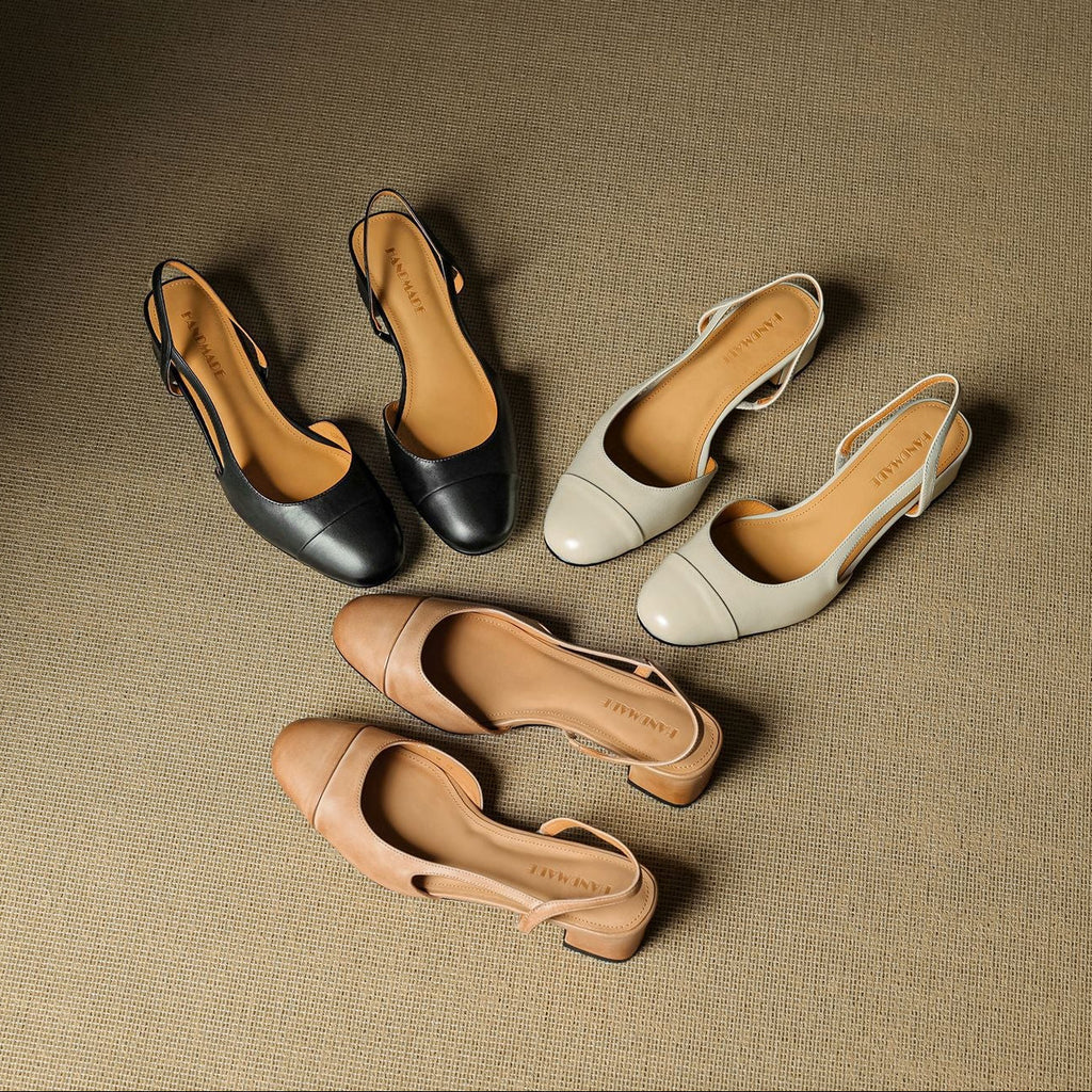 Caia Slingback Leather Heels