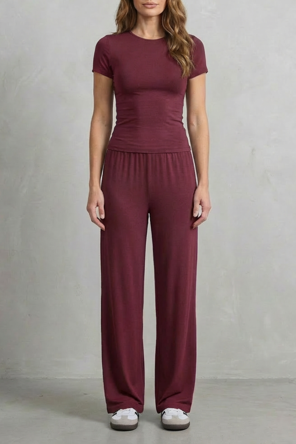 Élan | Sleek Simplicity Pure Color Wide-Leg Pants Suit
