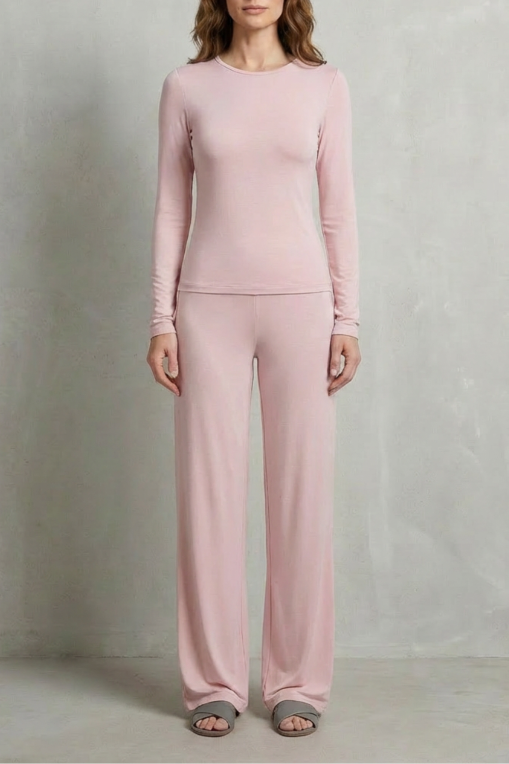 Élan | Sleek Simplicity Pure Color Wide-Leg Pants Suit