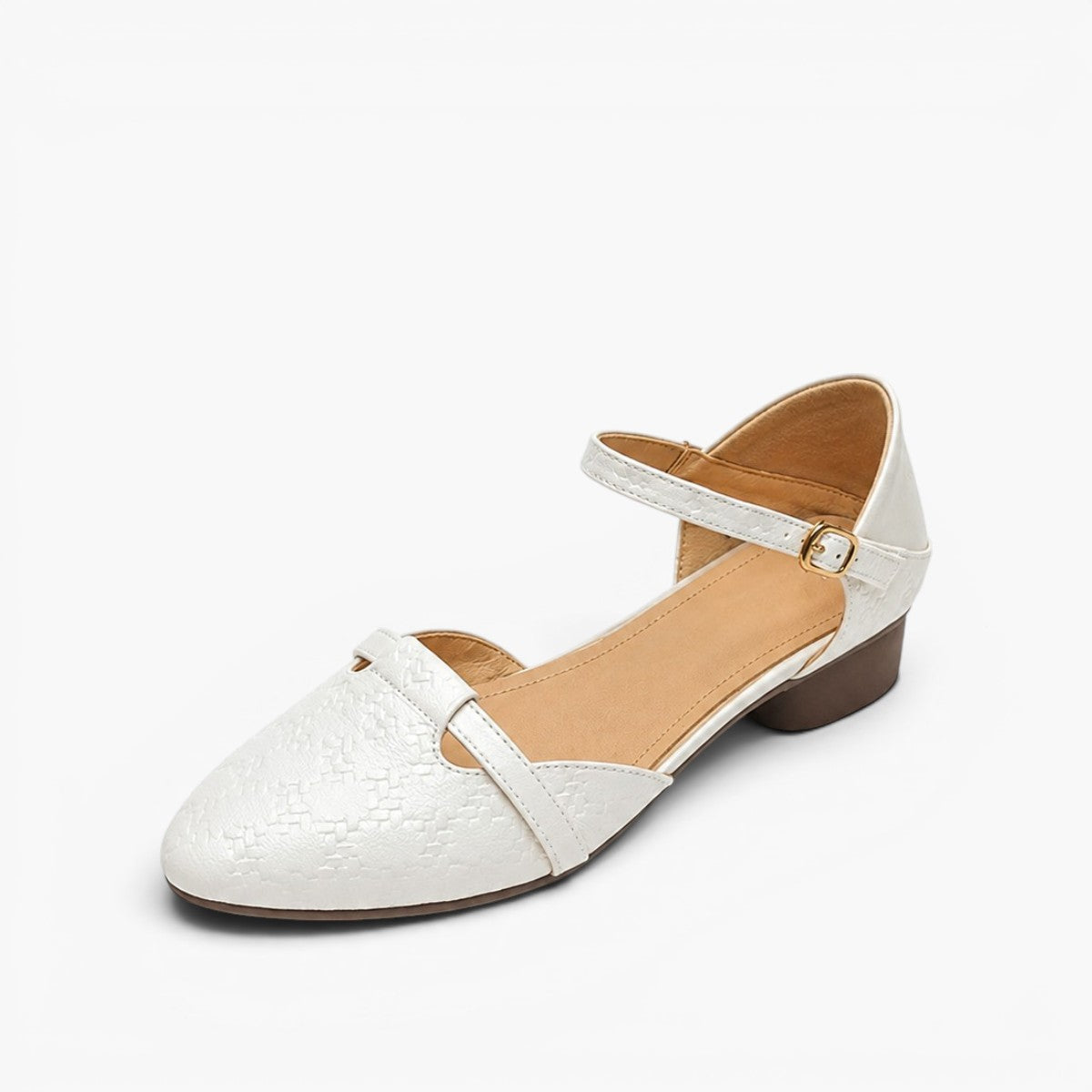 Elara Woven Leather Mary-Janes