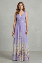 Floral Grace V Neck Maxi Dress