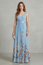 Floral Grace V Neck Maxi Dress