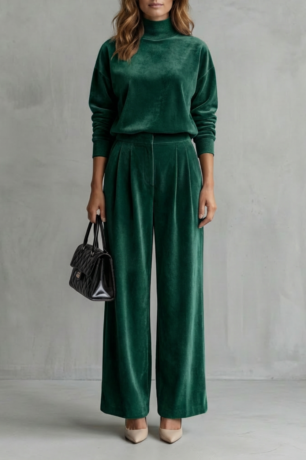 Luxe Velour Elegance Two-Piece Lounge Set