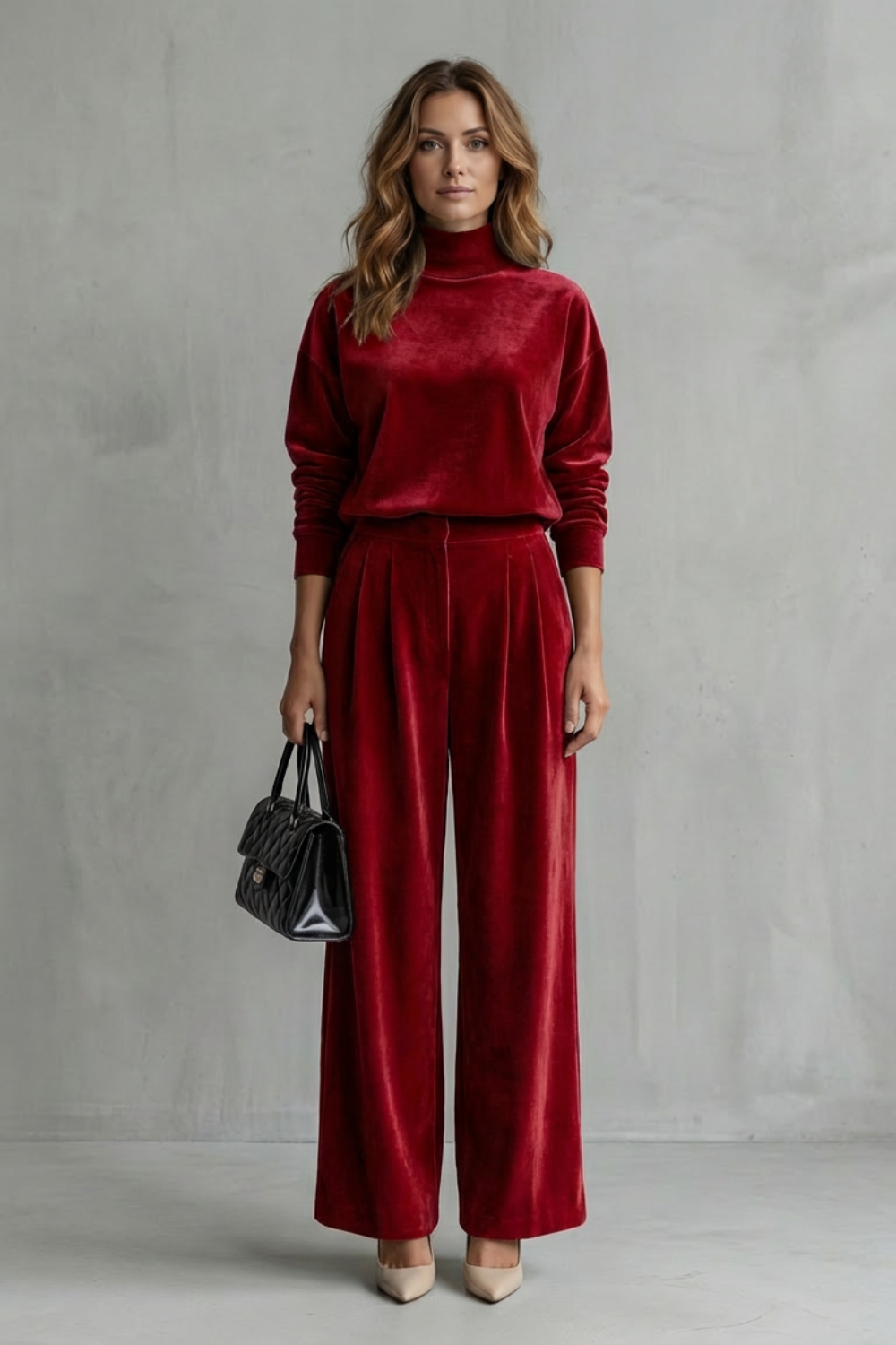 Luxe Velour Elegance Two-Piece Lounge Set