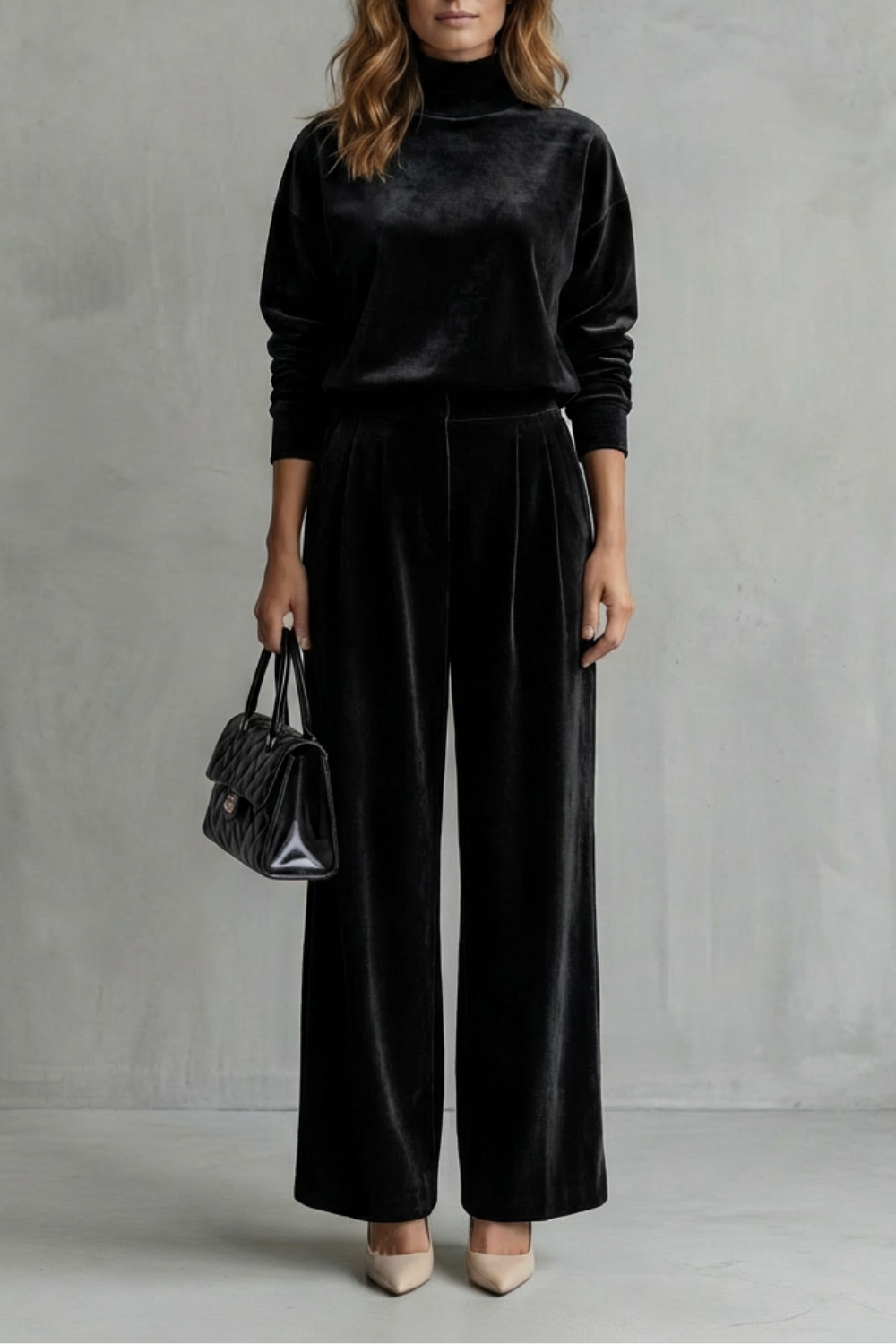 Luxe Velour Elegance Two-Piece Lounge Set