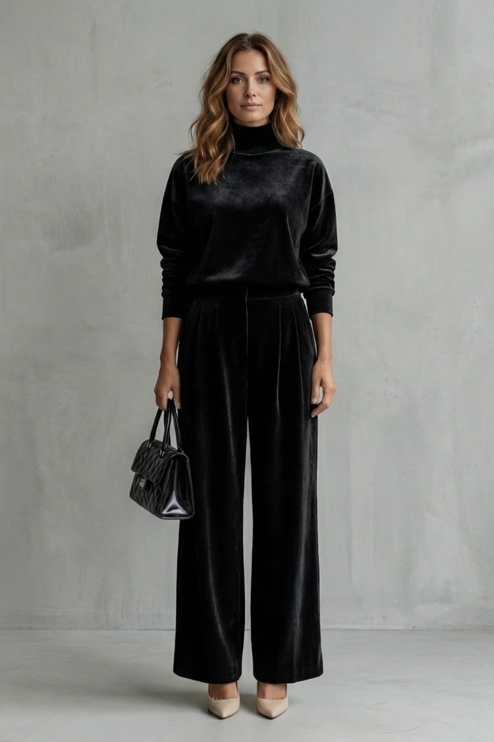 Luxe Velour Elegance Two-Piece Lounge Set