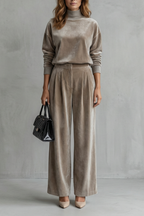 Luxe Velour Elegance Two-Piece Lounge Set