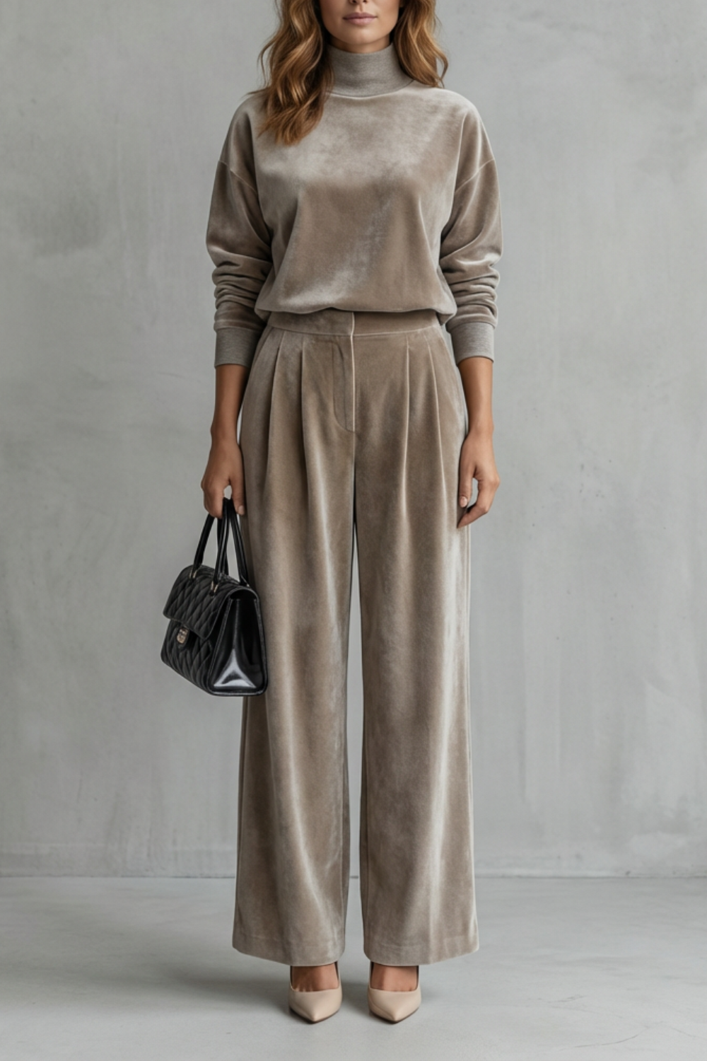Luxe Velour Elegance Two-Piece Lounge Set