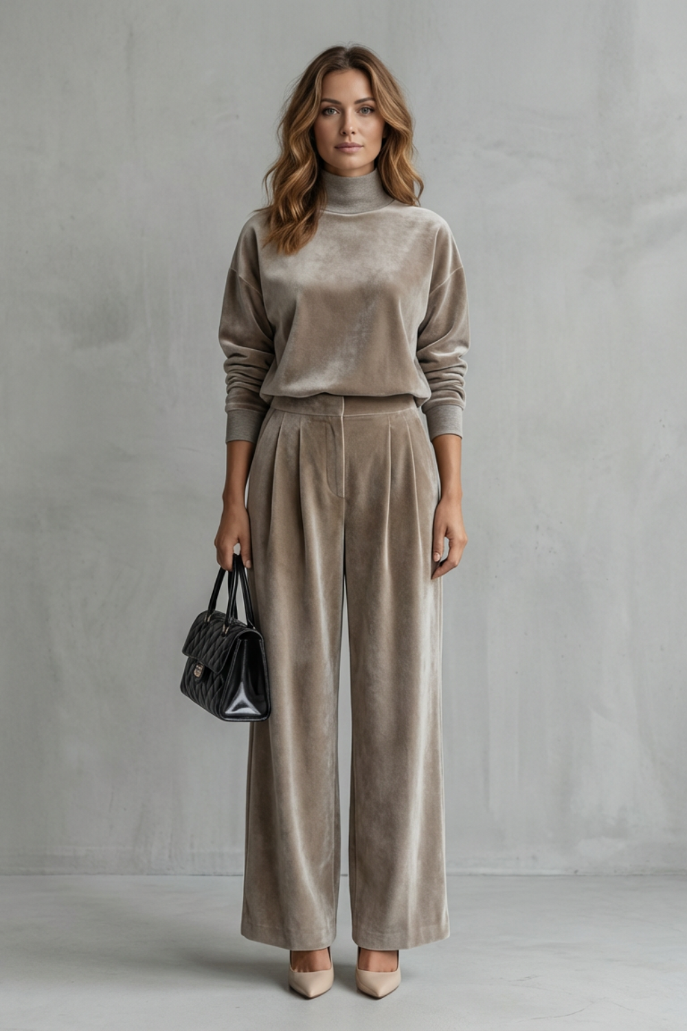 Luxe Velour Elegance Two-Piece Lounge Set