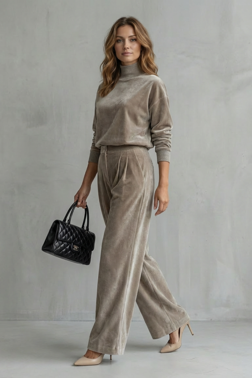 Luxe Velour Elegance Two-Piece Lounge Set