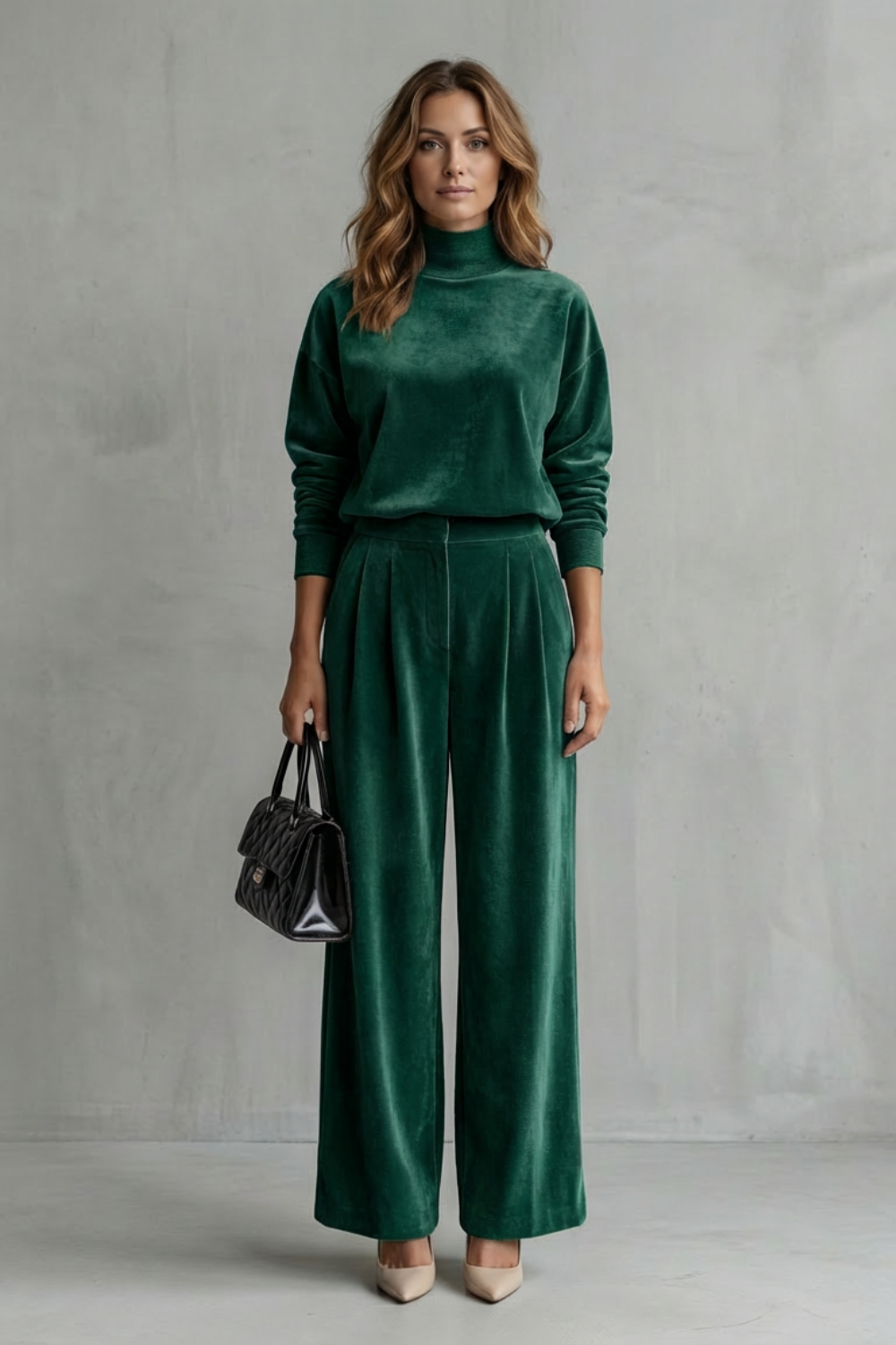 Luxe Velour Elegance Two-Piece Lounge Set