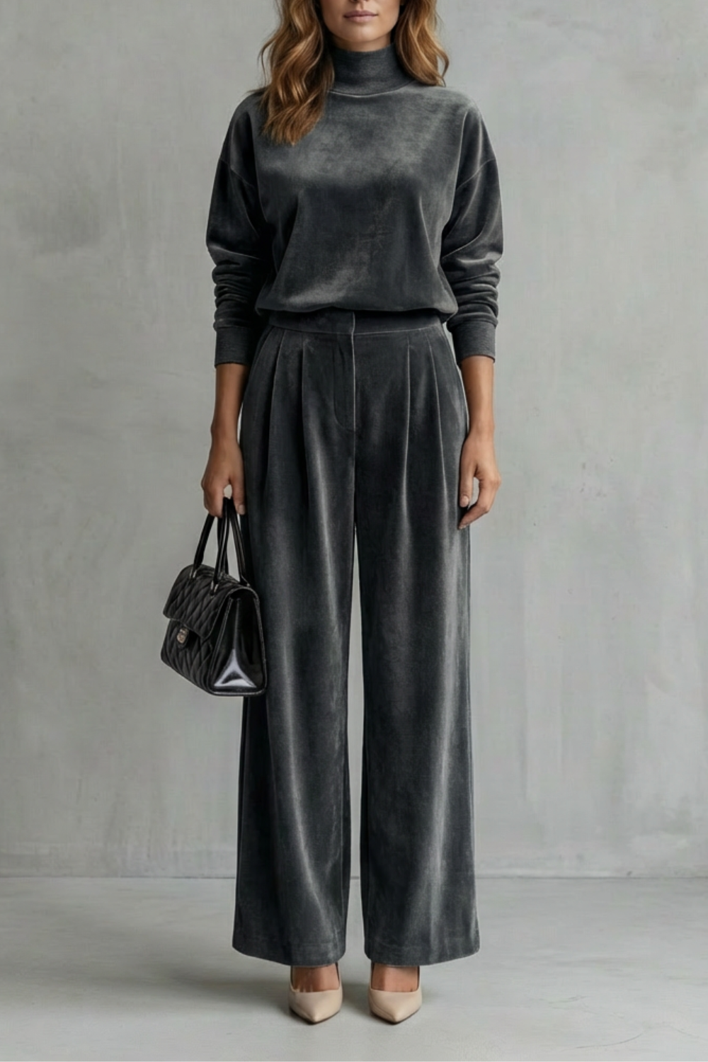 Luxe Velour Elegance Two-Piece Lounge Set