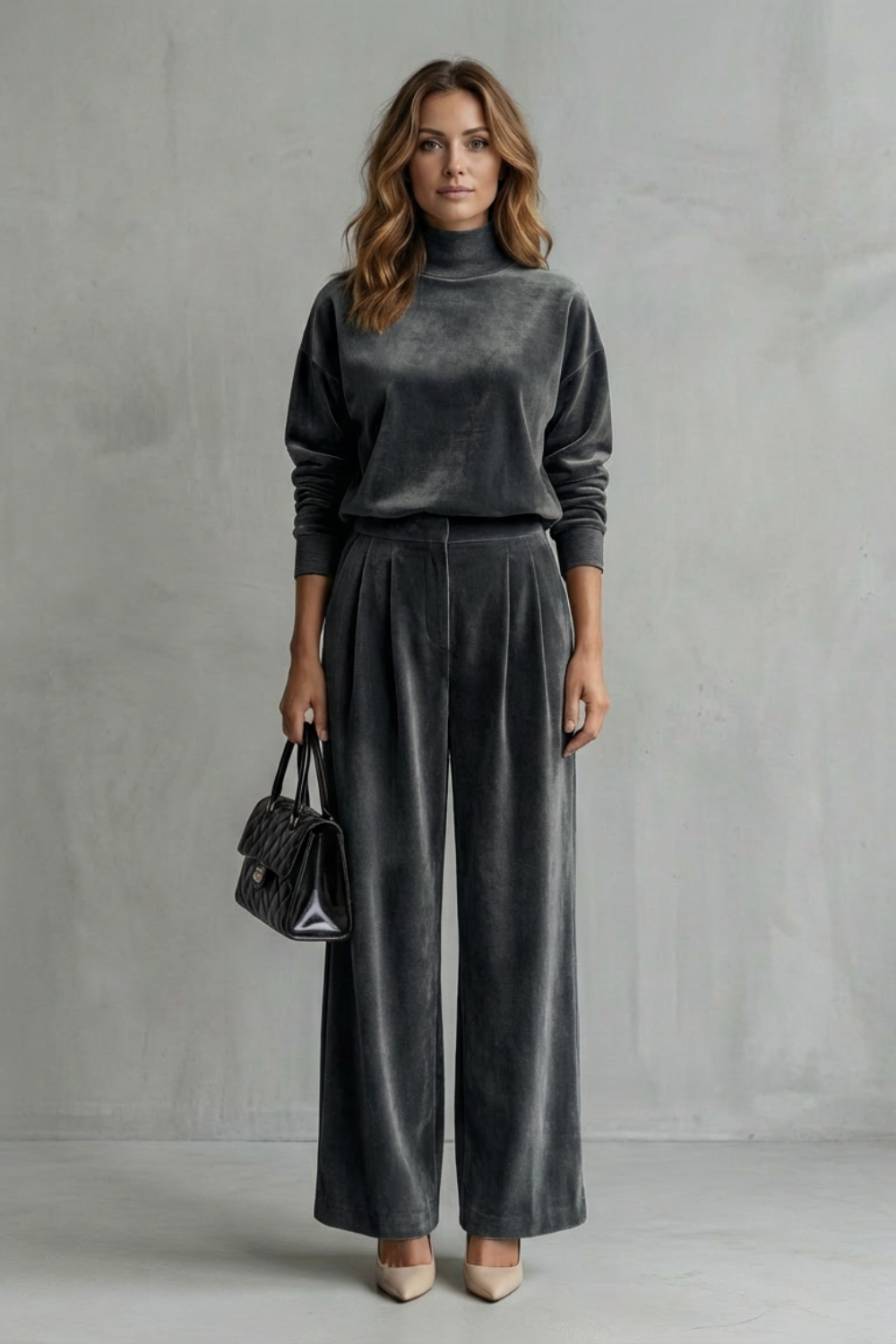 Luxe Velour Elegance Two-Piece Lounge Set