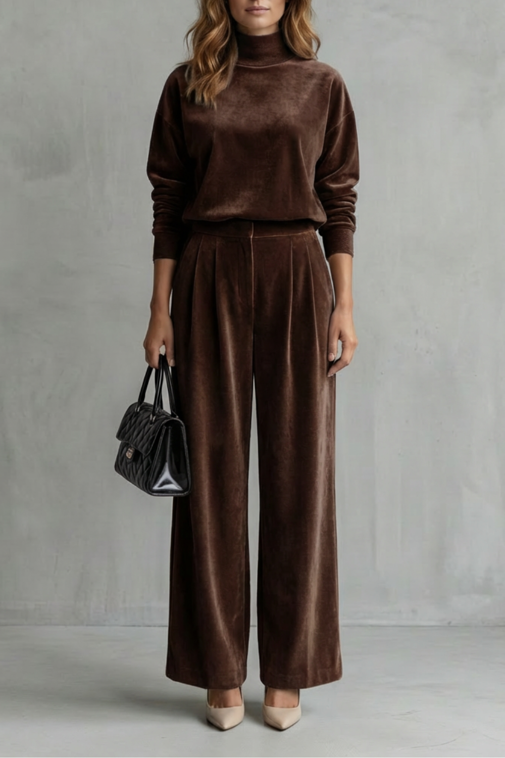 Luxe Velour Elegance Two-Piece Lounge Set