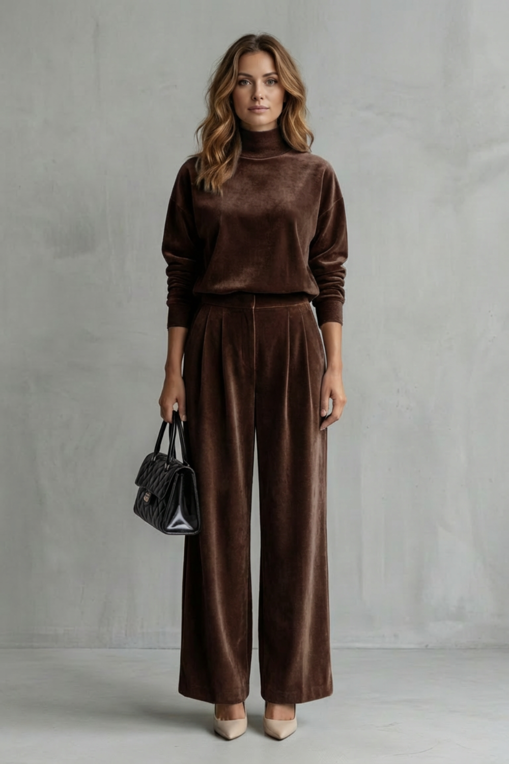 Luxe Velour Elegance Two-Piece Lounge Set