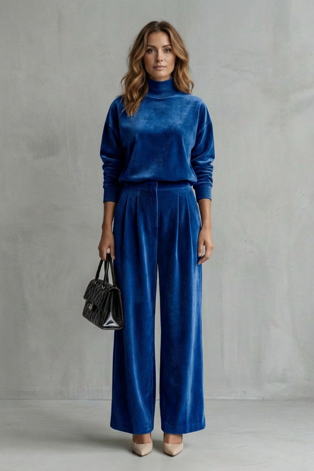 Luxe Velour Elegance Two-Piece Lounge Set
