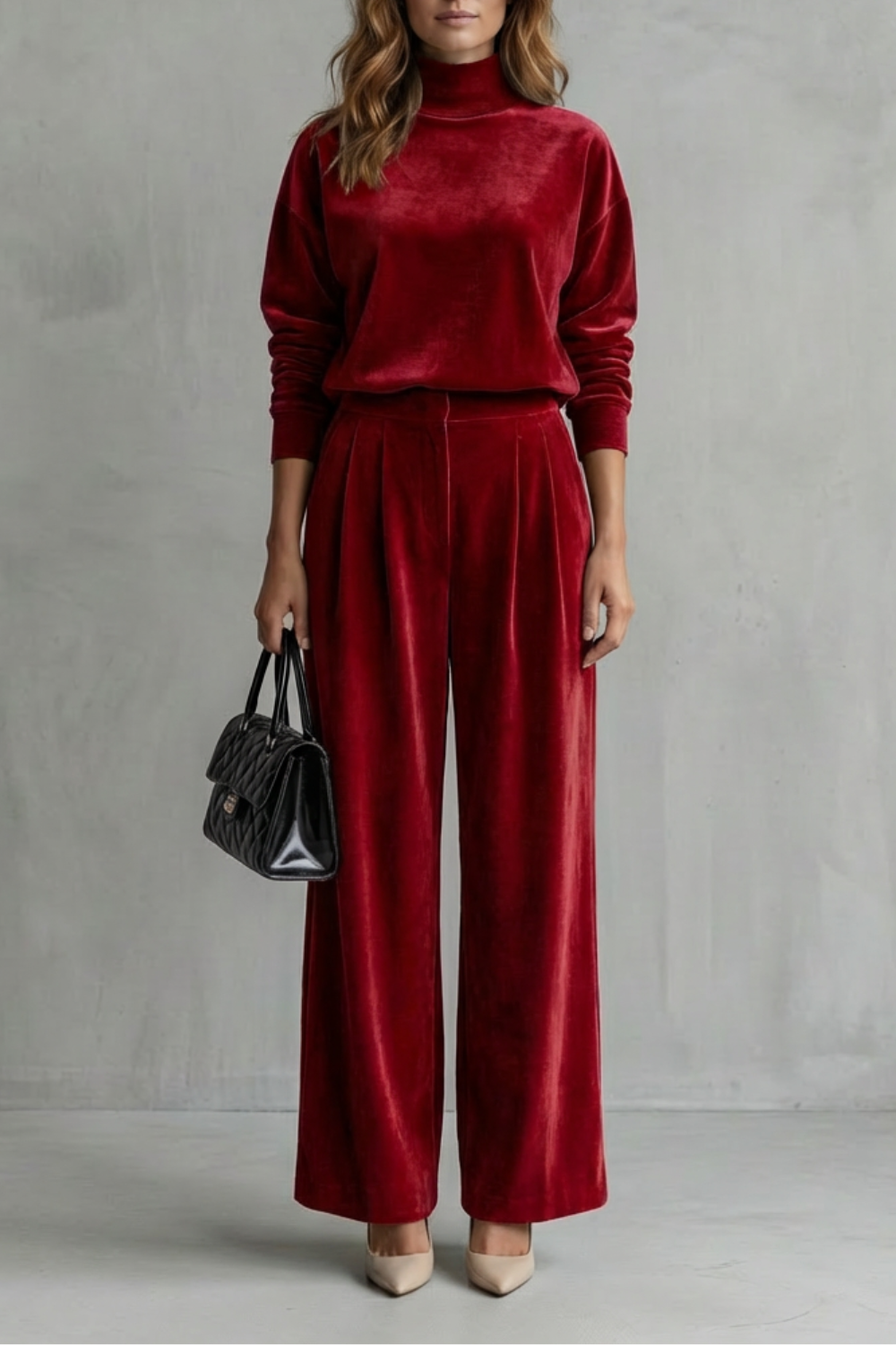 Luxe Velour Elegance Two-Piece Lounge Set