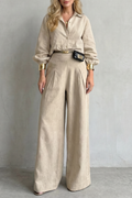 Tailored Elegance Two-piece Wide-leg Set