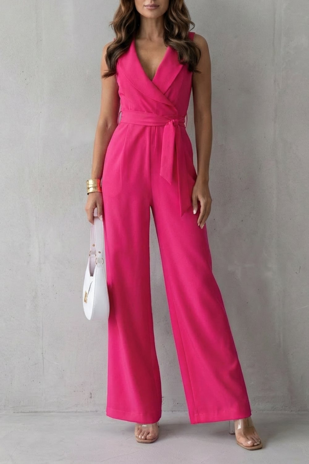 Lapel wrap waist | Tailored jumpsuit