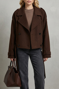 Élise – Double-breasted French Woolen Jacket – Cropped City Coat