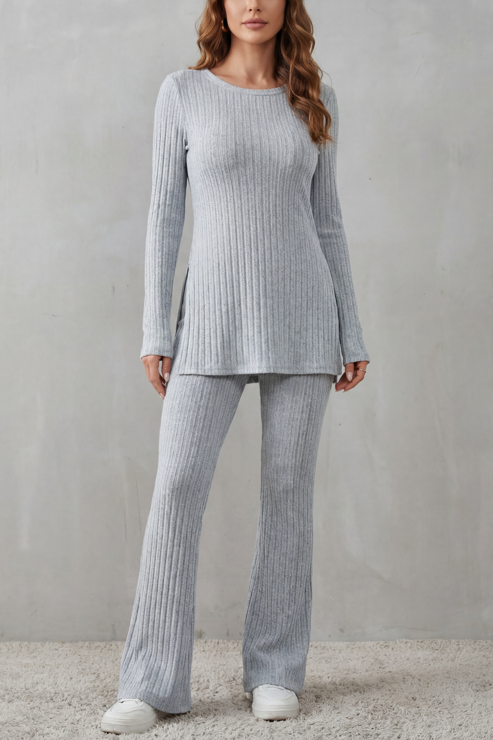 Ribbed Elegance Knit Lounge Set