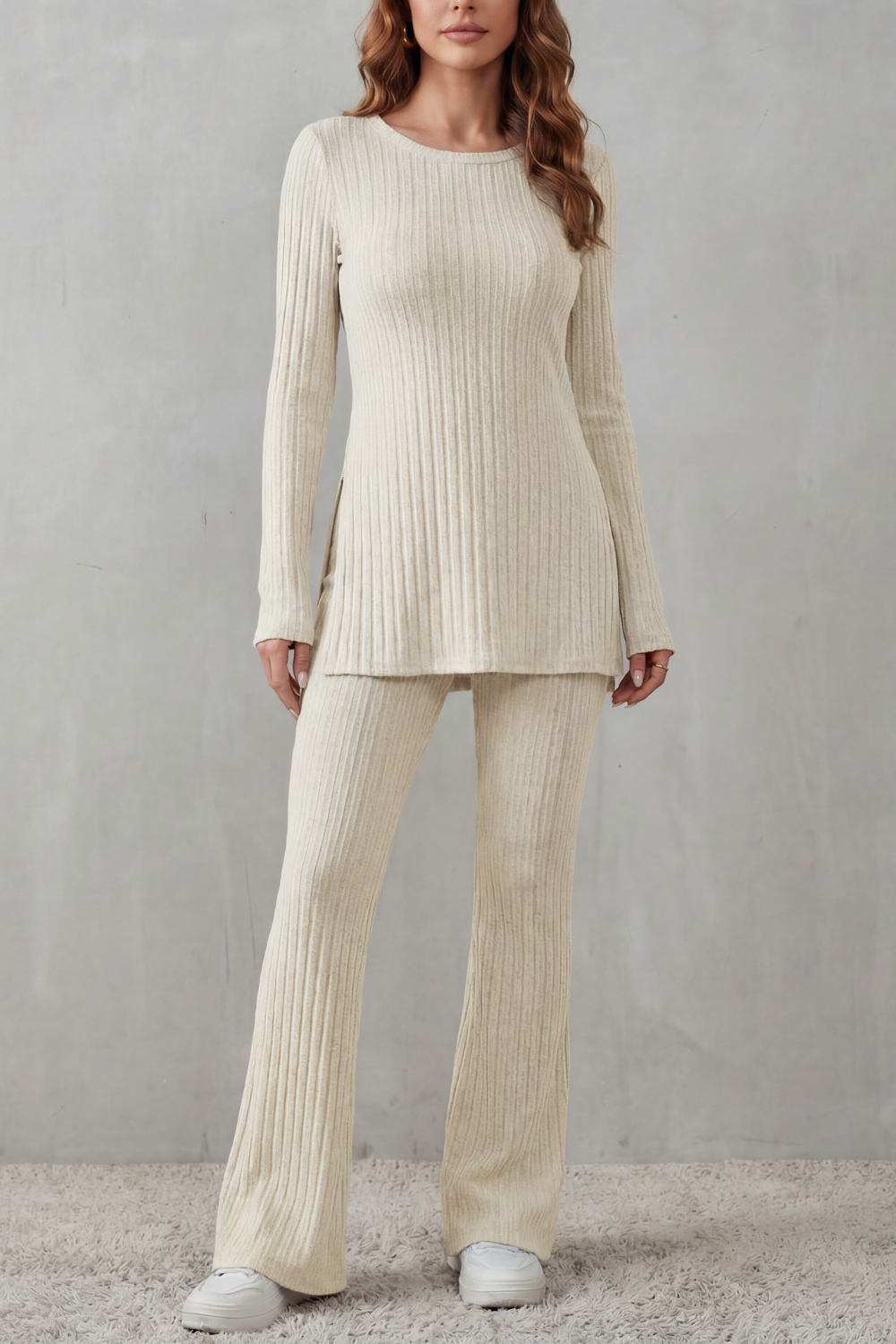Ribbed Elegance Knit Lounge Set