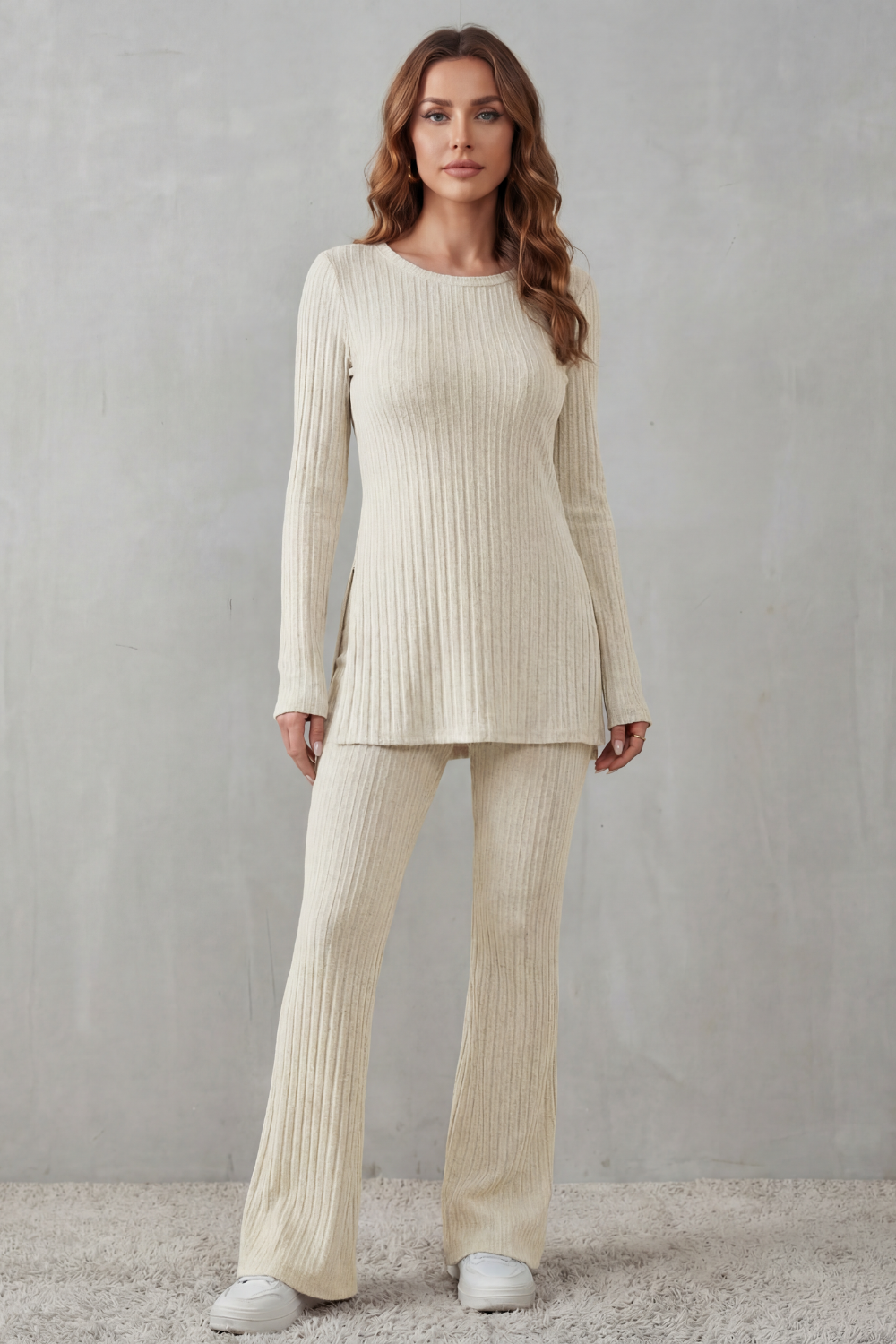 Ribbed Elegance Knit Lounge Set
