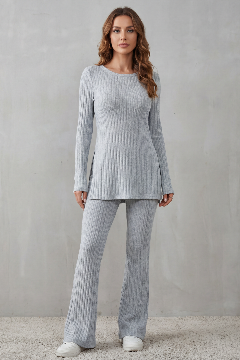 Ribbed Elegance Knit Lounge Set