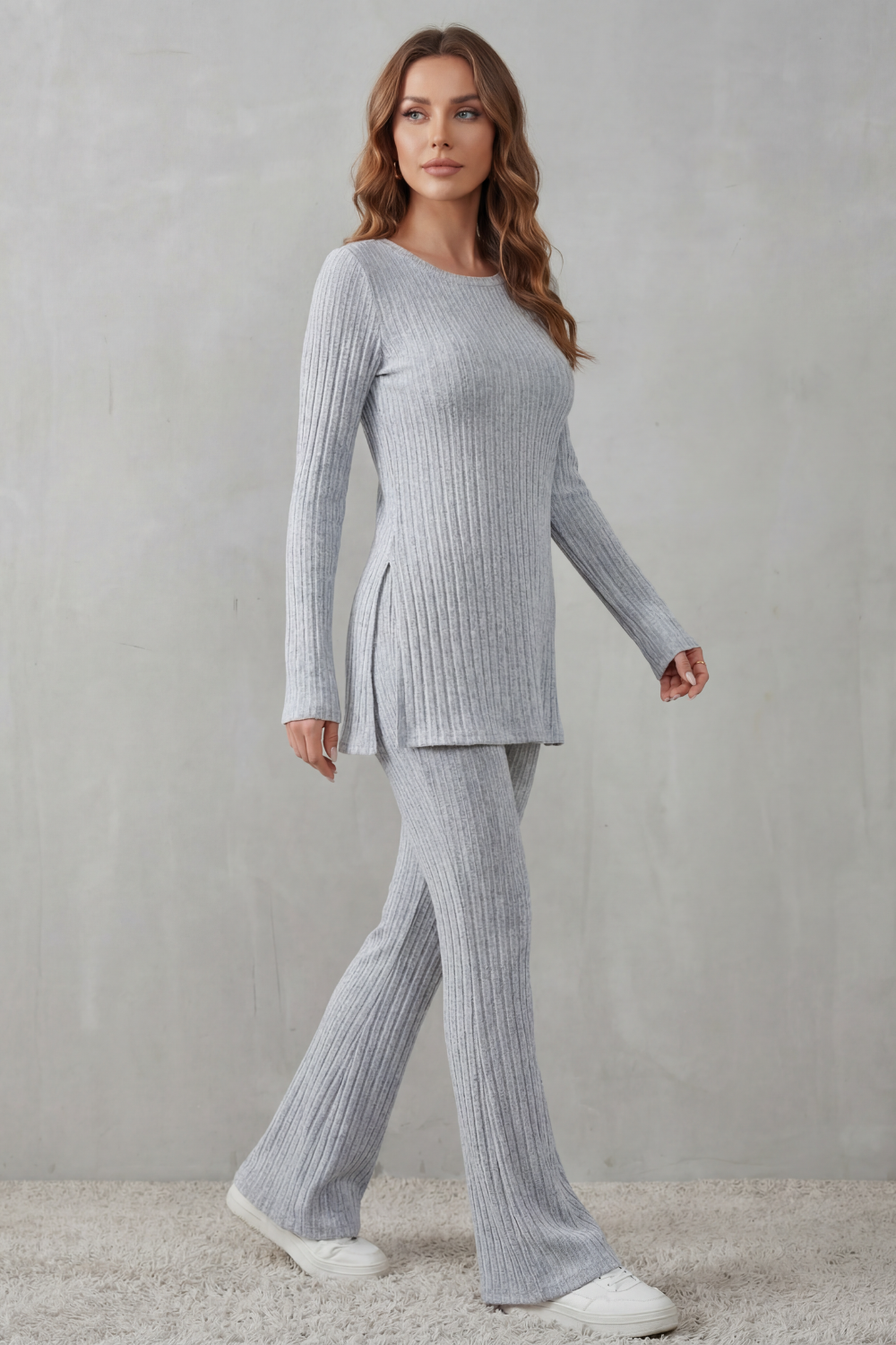 Ribbed Elegance Knit Lounge Set