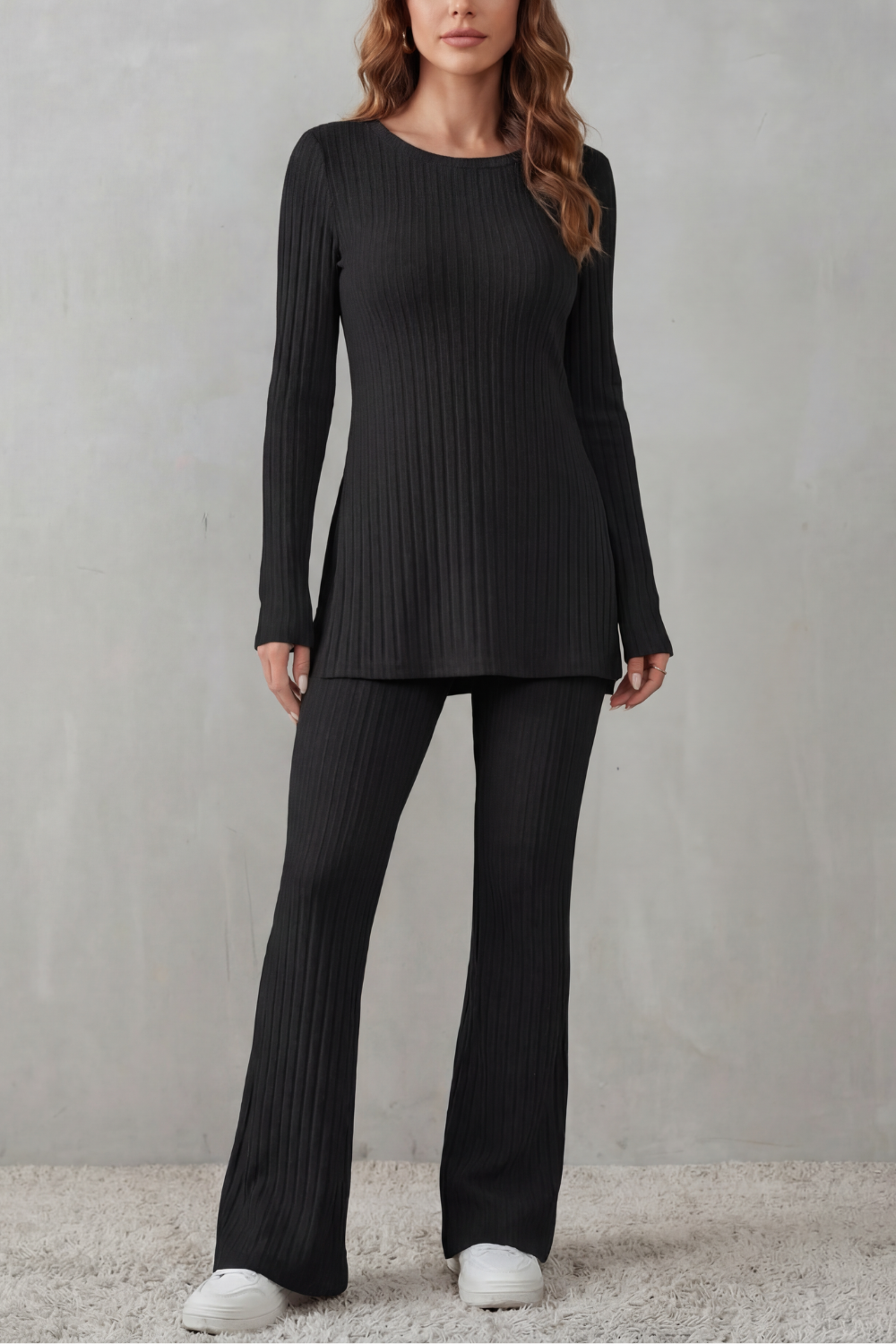 Ribbed Elegance Knit Lounge Set