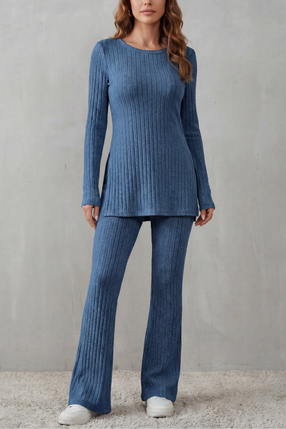 Ribbed Elegance Knit Lounge Set