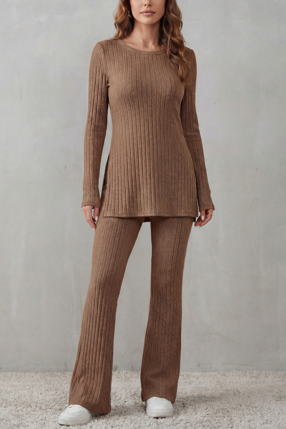 Ribbed Elegance Knit Lounge Set