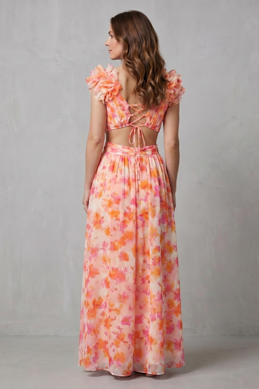 Ruffled Floral Romance Maxi Dress